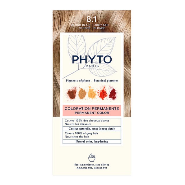 Phyto Hair Color 8.1 Ανοιχτό Ξανθό Σταχτί