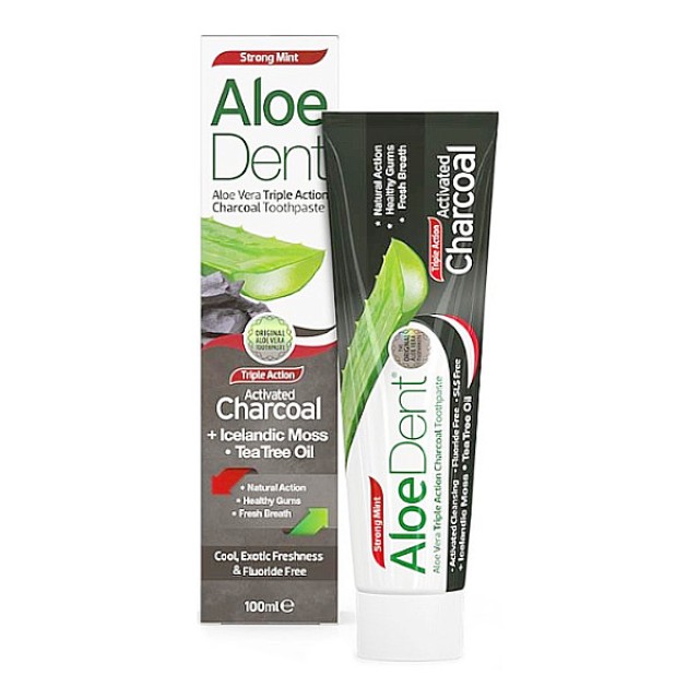 Optima Aloe Dent Triple Action Charcoal Toothpaste 100ml