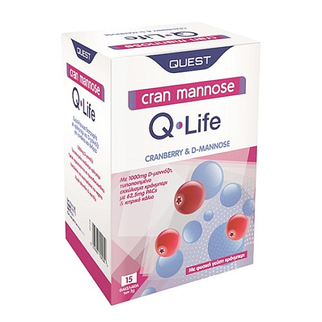 Quest Cran Mannose Q-Life 15 φακελάκια