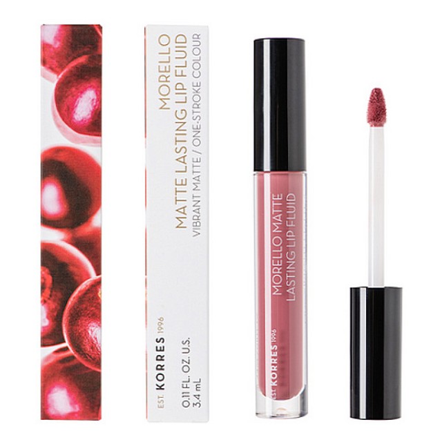 Korres Morello Matte Lasting Lip Fluid 10 Damask Rose 3.4ml