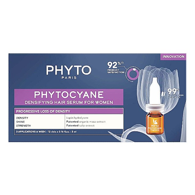 Phyto Phtyocyane Anti-Hair Loss Treatment for Progressive Hair Loss Vials 12x5ml