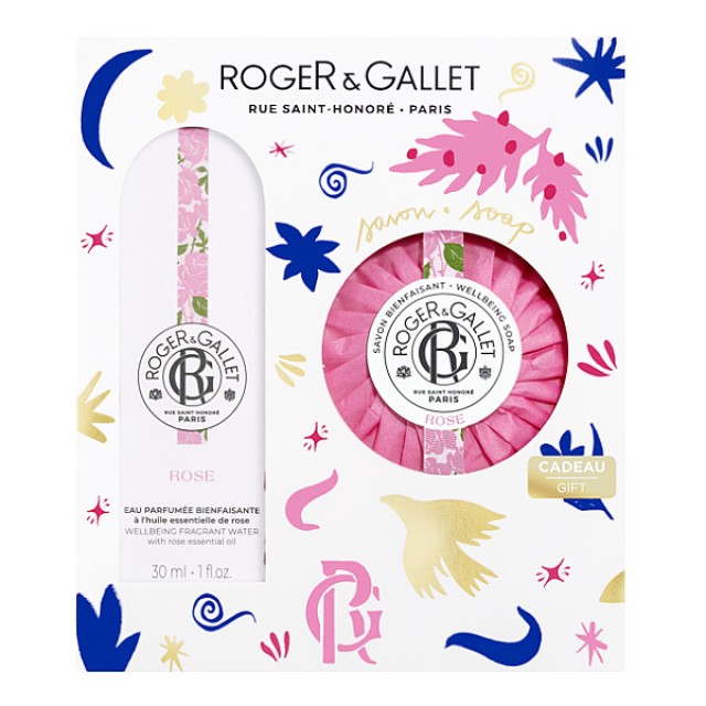 Roger & Gallet Rose Wellbeing Fragrant Water 30ml & Wellbeing Soap 100g