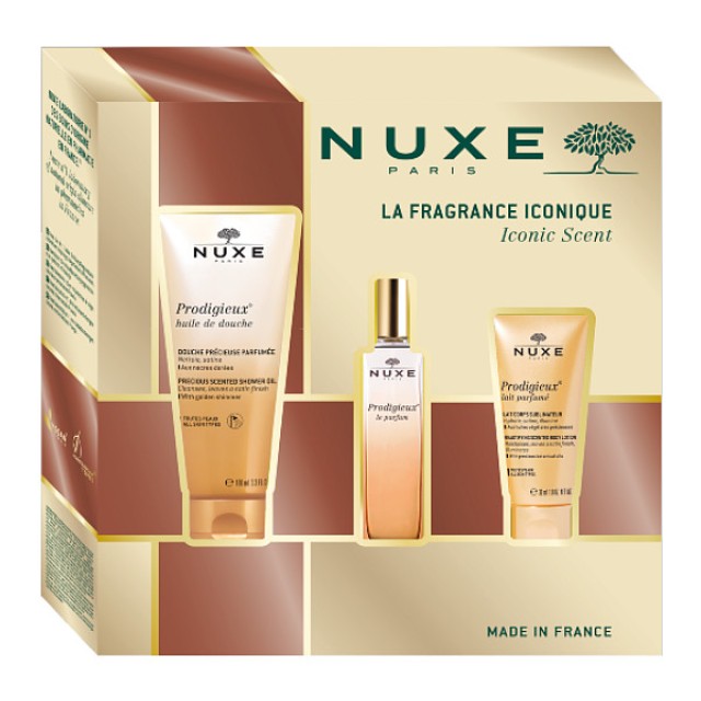 Nuxe Prodigieux Precious Scented Shower Oil 100ml & La Parfum 30ml & Beautifying Scented Body Lotion 30ml