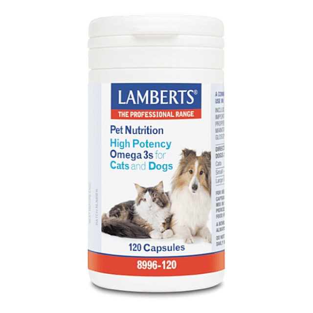 Lamberts Pet Nutrition High Potency Omega 3s for Cats and Dogs 120 κάψουλες