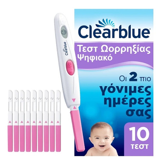 Clearblue Ψηφιακό Τεστ Ωορρηξίας 1 Ψηφιακή Υποδοχή και 10 Τεστ