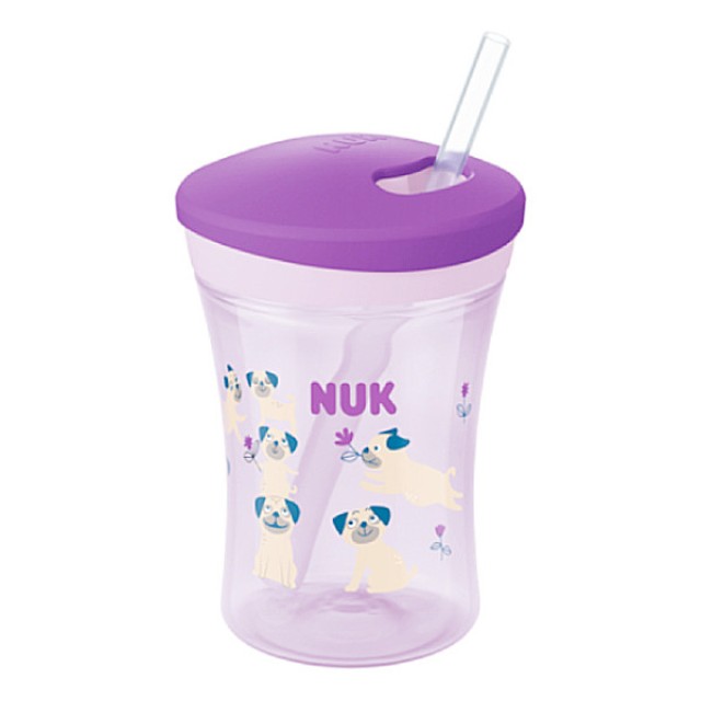 Nuk Action Cup Μωβ 12m+ 230ml