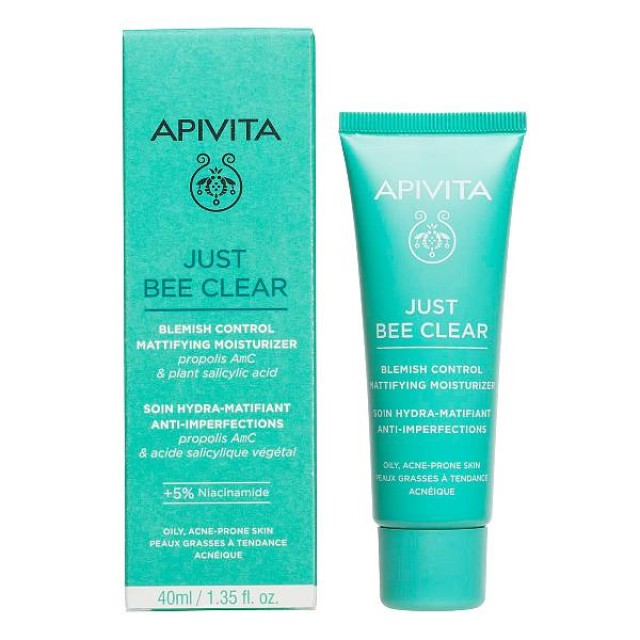 Apivita Just Bee Clear Blemish Control Mattifying Moisturizer 40ml