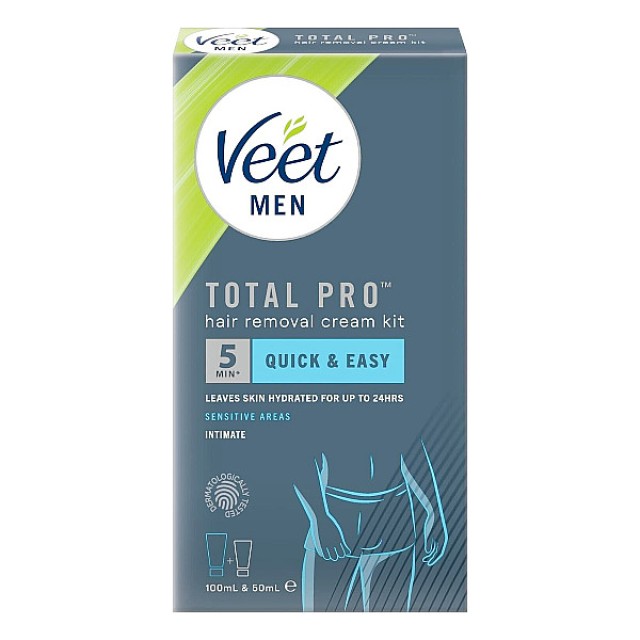 Veet for Men Total Pro Αποτριχωτικό Κιτ Κρέμα 100ml & Aftercare Balm 50ml