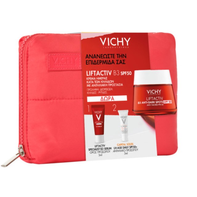 Vichy Liftactiv B3 Anti-Dark Spots Day Cream SPF50 50ml & B3 Serum 5ml & UV-Age Daily 3ml