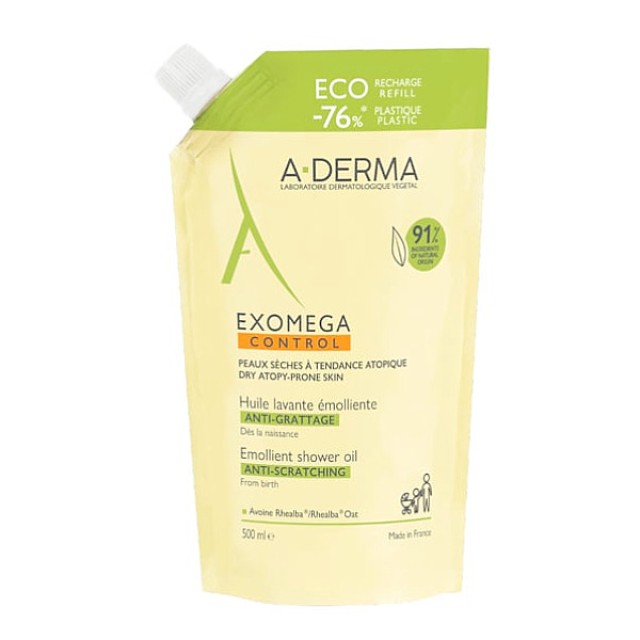 A-Derma Exomega Control Emollient Shower Oil Refill 500ml