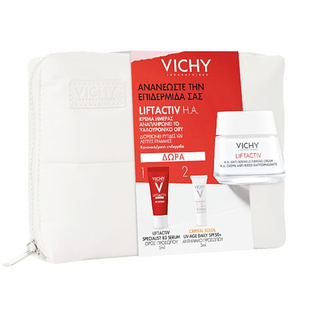 Vichy Liftactiv H.A. Anti Wrinkle Firming Cream Light 50ml & B3 Serum 5ml & UV-Age Daily 3ml