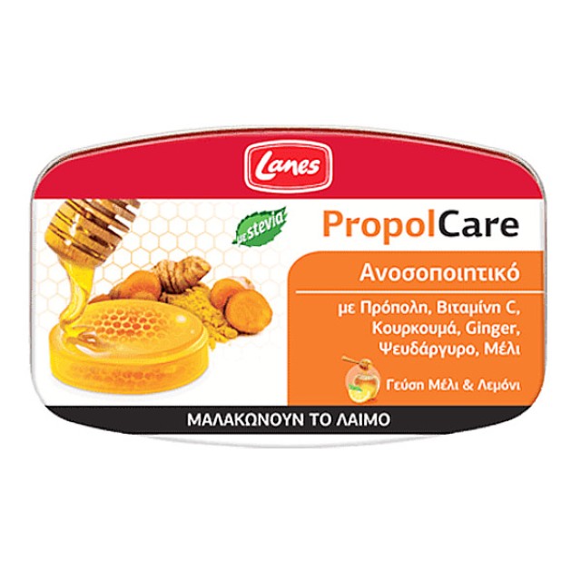 Lanes PropolCare Καραμέλες γεύση Μέλι-Λεμόνι 54g