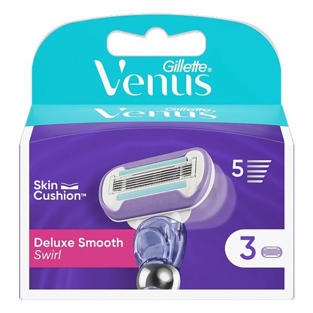 Gillette Venus Deluxe Smooth Swirl Ανταλλακτικές Κεφαλές 3 τεμάχια