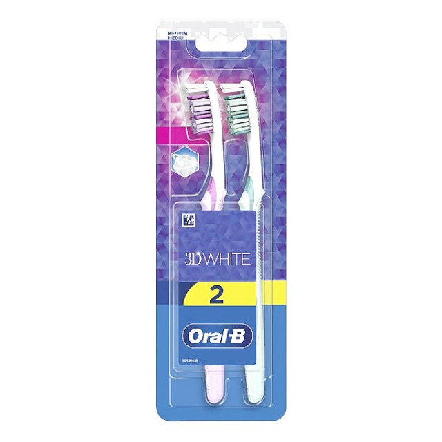 Oral-B 3D White 35 Medium Οδοντόβουρτσα 2 τεμάχια