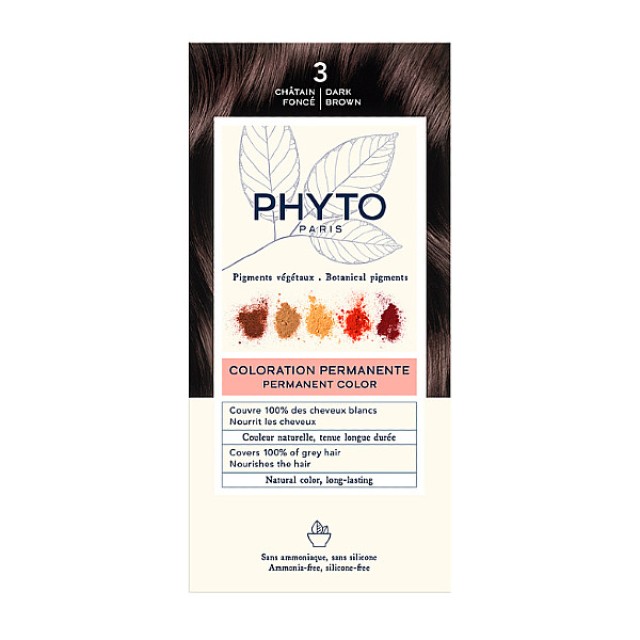 Phyto Hair Color 3 Καστανό Σκούρο