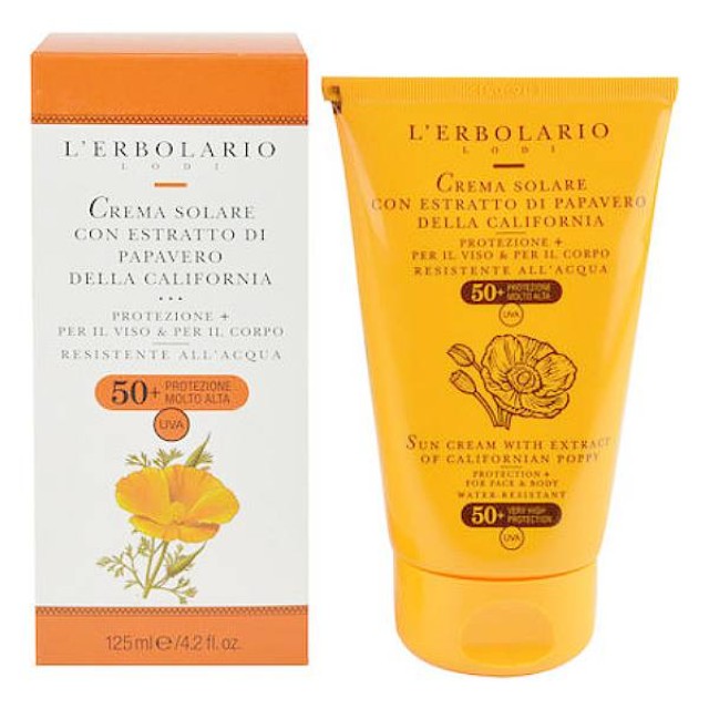 L'Erbolario Sun Cream with Extract of Californian Poppy SPF50 125ml