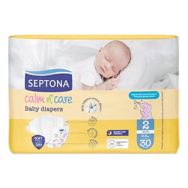 Septona Calm n’ Care Baby Diapers Mini No.2 (3-6kg) 30 τεμάχια