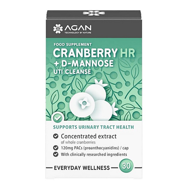 Agan Cranberry HR plus D-Mannose 30 κάψουλες