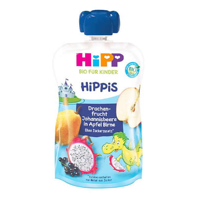 Hipp Hippis Φρουτοπολτός Μήλο, Αχλάδι, Dragon Fruit και Φραγκοστάφυλο 100g