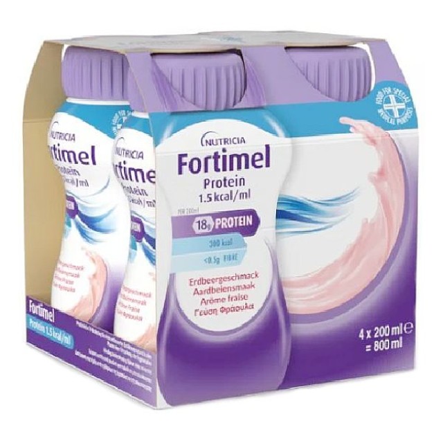 Nutricia Fortimel Protein γεύση Φράουλα 4x200ml