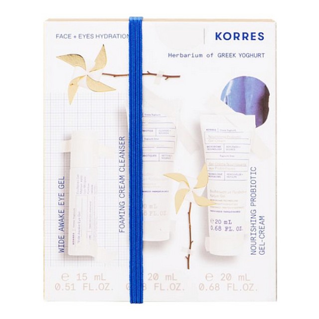 Korres Greek Yoghurt Eye Gel 15ml & Cleanser 20ml & Face Cream 20ml