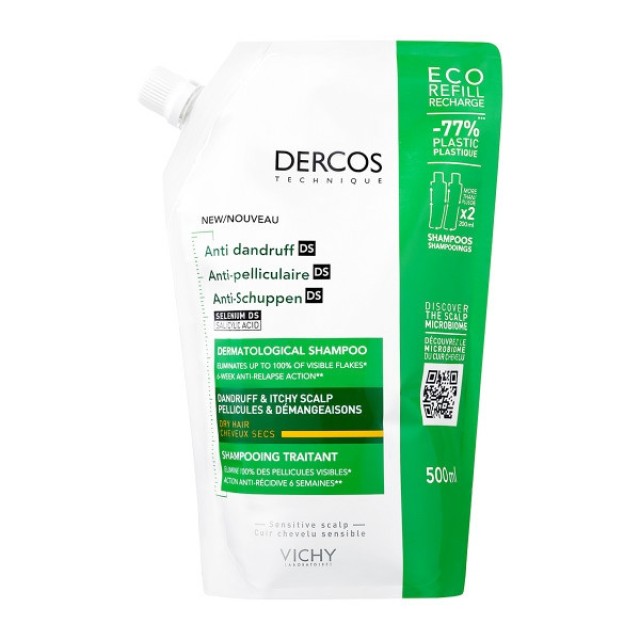 Vichy Dercos Anti-Dandruff DS Shampoo Dry Hair Refill 500ml