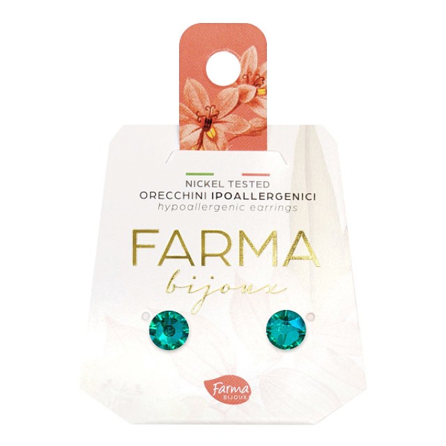 Farma Bijoux Υποαλλεγικά Σκουλαρίκια Κρύσταλλα Τιρκουάζ 6.3mm