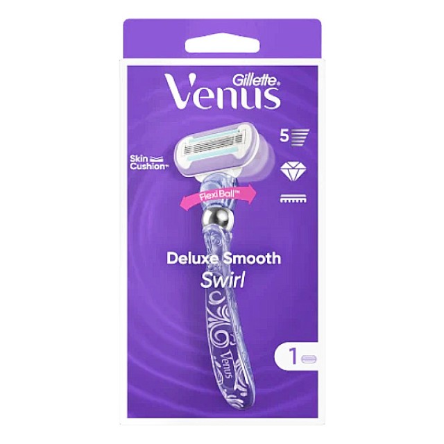 Gillette Venus Deluxe Smooth Swirl Γυναικεία Ξυριστική Μηχανή & 1 Ανταλλακτική Κεφαλή