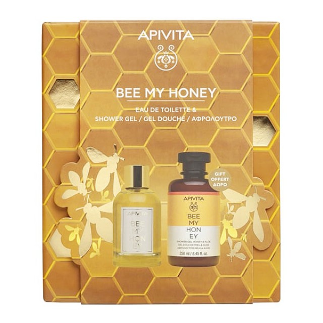 Apivita Bee My Honey Eau de Toilette 100ml & Moisturizing Shower Gel Honey and Aloe 250ml