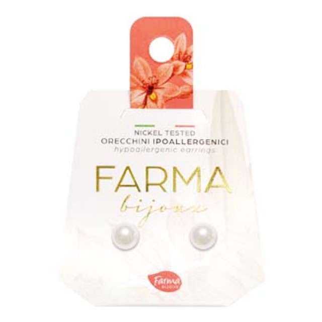 Farma Bijoux Υποαλλεγικά Σκουλαρίκια Πέρλες Λευκές 6mm