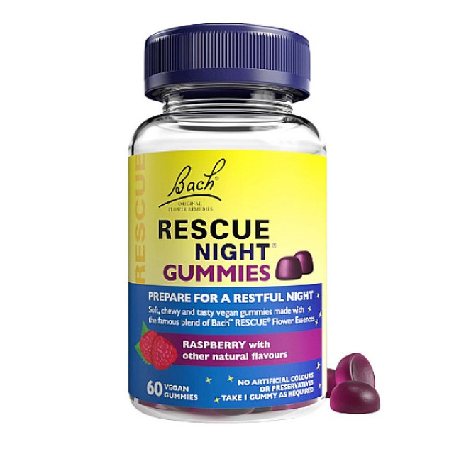 Bach Rescue Night Gummies γεύση Βατόμουρο 60 ζελεδάκια